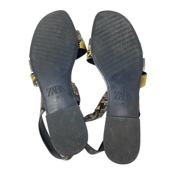 Zara Animal Print Flat Sandals w/ Multicolored Straps Size 40 / US 9.5 - Picture 8 of 8